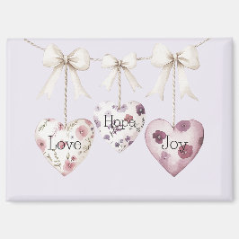 Inspirational Floral Love Hope Joy Hearts Bow Magneet