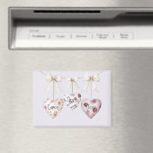 Inspirational Floral Love Hope Joy Hearts Bow Magneet (Insitu (Vaatwasser))