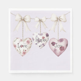 Inspirational Floral Love Hope Joy Hearts Bow Servet