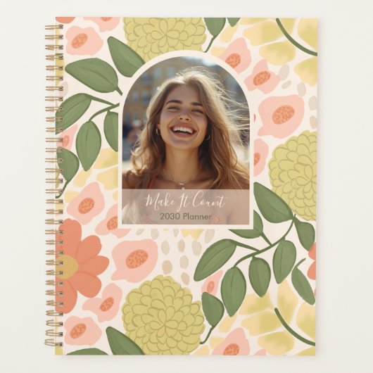 Inspirational Floral Photo Weekly Monthly Planner (Voorkant)