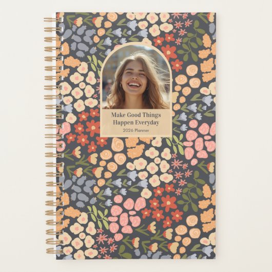 Inspirational Floral Photo Weekly Monthly Planner (Voorkant)