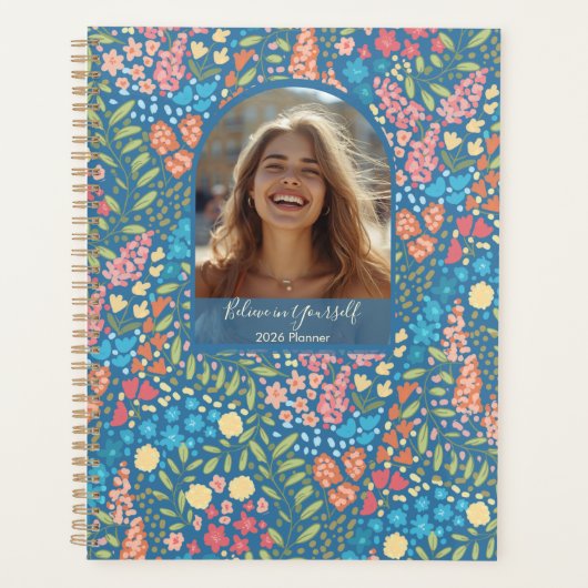 Inspirational Floral Photo Weekly Monthly Planner (Voorkant)