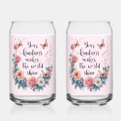 Inspirational Floral Quote with Butterflies Blikvorm Glas (Achterkant)
