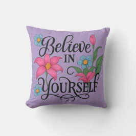 Inspirational Floral Throw Pillow (16" x 16") Kussen