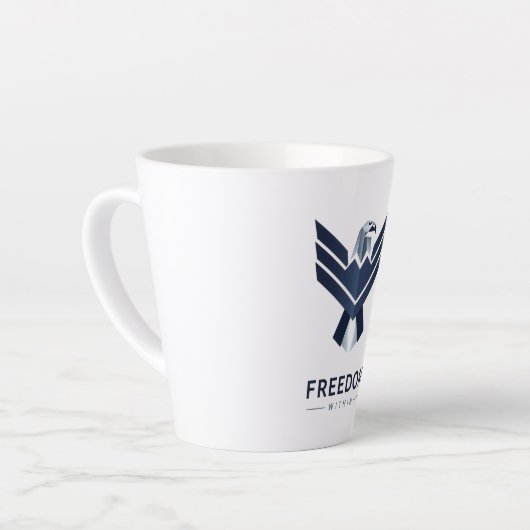 Inspirational "Freedom Within" Eagle Logo Latte Mok (Linkerhoek)