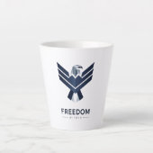 Inspirational "Freedom Within" Eagle Logo Latte Mok (Voorkant)