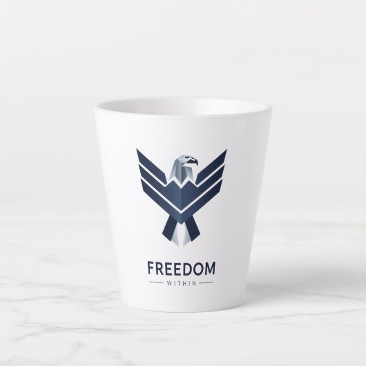 Inspirational "Freedom Within" Eagle Logo Latte Mok (Voorkant)
