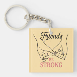 Inspirational Friendship Square Keychain
