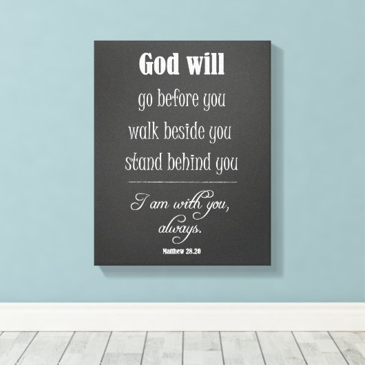 Inspirational God Will Quote with Bible Verse Canvas Afdruk (Insitu (Houten vloer))