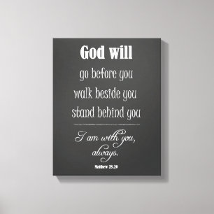 Inspirational God Will Quote with Bible Verse Canvas Afdruk