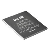 Inspirational God Will Quote with Bible Verse Notitieblok (Schuin)
