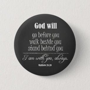 Inspirational God Will Quote with Bible Verse Ronde Button 5,7 Cm