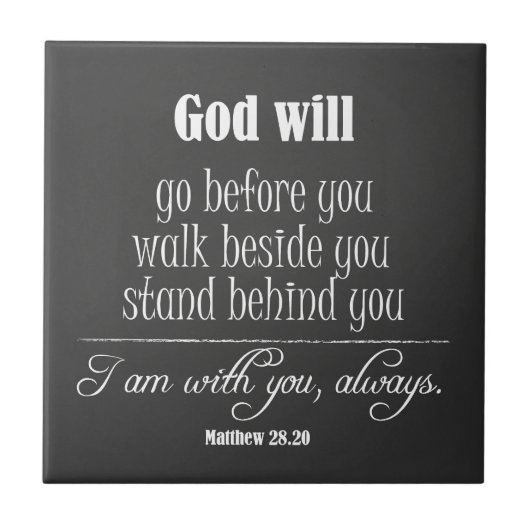 Inspirational God Will Quote with Bible Verse Tegeltje (Voorkant)