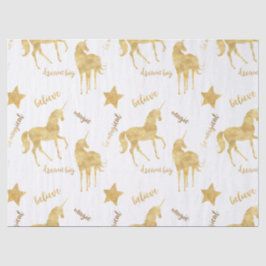 Inspirational Gold Unicorns Stars    Tissuepapier