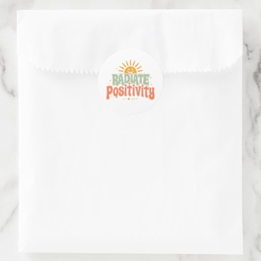 Inspirational Good Vibes and Happiness Ronde Sticker (Tas)
