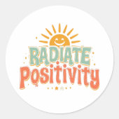 Inspirational Good Vibes and Happiness Ronde Sticker (Voorkant)
