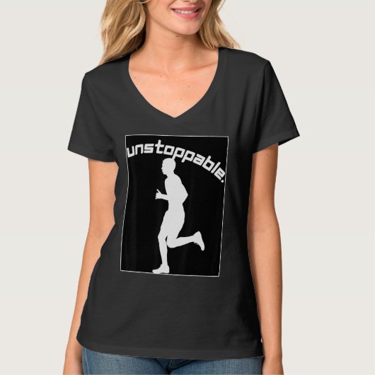 Inspirational Graphic for Runners Unstoppable Work T-shirt (Voorkant)