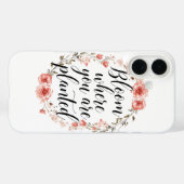 Inspirational Growth Quote with Pink Flowers Case-Mate iPhone Case (Achterkant (horizontaal))