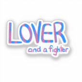 Inspirational Hand Drawn Blue and Pink Quote Sticker (Voorkant)