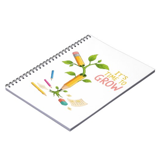 Inspirational "It's Time to Grow" Pencil Plant Notitieboek (Linkerzijde)
