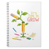 Inspirational "It's Time to Grow" Pencil Plant Notitieboek (Voorkant)