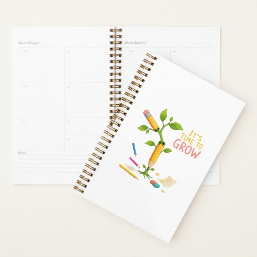 Inspirational "It's Time to Grow" Pencil Plant Planner (Display)