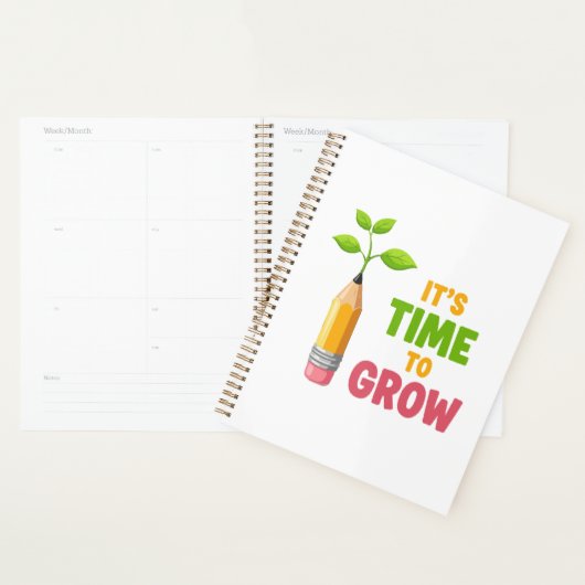 Inspirational "It's Time to Grow" Pencil Plant  Planner (Display)