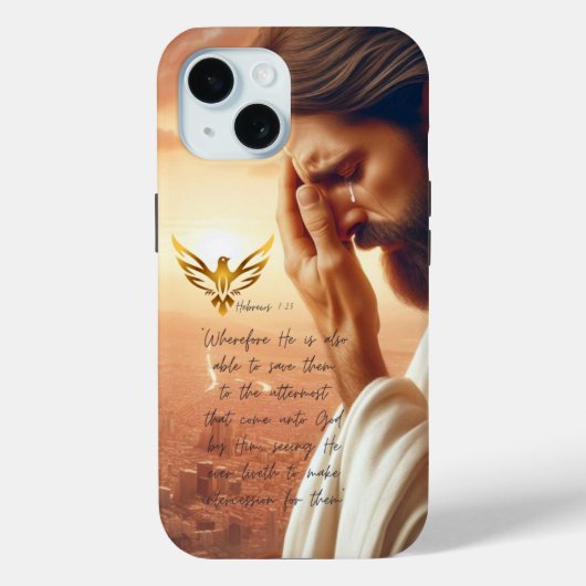 Inspirational Jesus Praying Gold Dove Scripture Case-Mate iPhone Case (Achterkant)