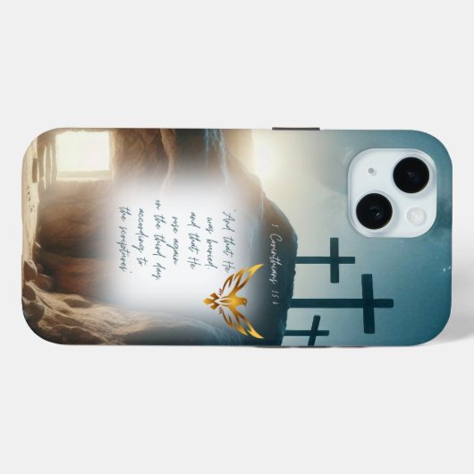 Inspirational Jesus Resurrection Gold Dove Bible Case-Mate iPhone Case (Achterkant (horizontaal))
