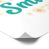 Inspirational "Just Keep Smiling" Floral Poster (Hoek)