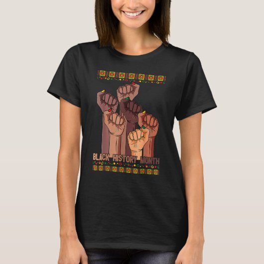 Inspirational Leaders Power Fist Hand Black Histor T-shirt (Voorkant)