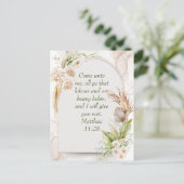 Inspirational Matthew 11:28 Floral Arch boho Briefkaart (Staand voorkant)