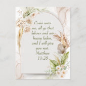 Inspirational Matthew 11:28 Floral Arch boho Briefkaart (Voorkant)