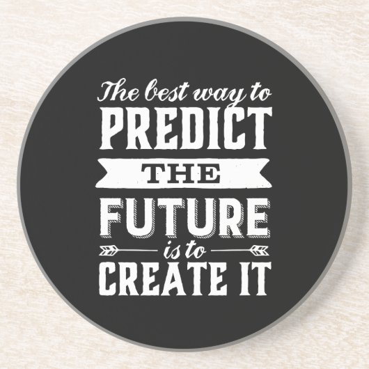 Inspirational Motivation Quote Create The Future Zandsteen Onderzetter (Voorkant)