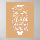 Inspirational Motivational Butterfly Quote Poster (Voorkant)