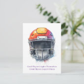 Inspirational Motivational Football Helmet Briefkaart (Staand voorkant)