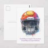 Inspirational Motivational Football Helmet Briefkaart (Voorkant / Achterkant)