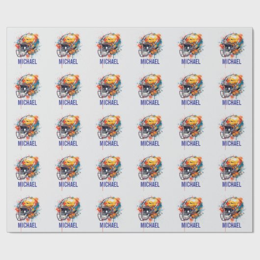 Inspirational Motivational Football Helmet Name Cadeaupapier (Vlak)