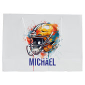 Inspirational Motivational Football Helmet Name Groot Cadeauzakje (Achterkant)