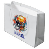 Inspirational Motivational Football Helmet Name Groot Cadeauzakje (Achterkant Gekanteld)