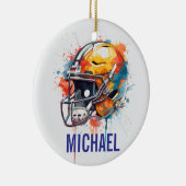 Inspirational Motivational Football Helmet Name Keramisch Ornament (Rechts)