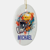 Inspirational Motivational Football Helmet Name Keramisch Ornament (Rechts)