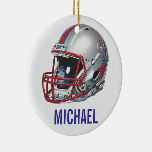 Inspirational Motivational Football Helmet Name Keramisch Ornament (Rechts)