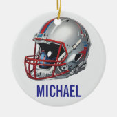 Inspirational Motivational Football Helmet Name Keramisch Ornament (Voorkant)