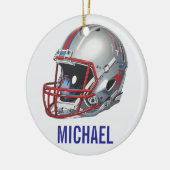 Inspirational Motivational Football Helmet Name Keramisch Ornament (Links)