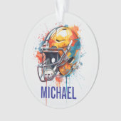 Inspirational Motivational Football Helmet Name Ornament (voorkant)