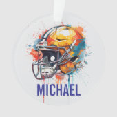 Inspirational Motivational Football Helmet Name Ornament (voorkant)