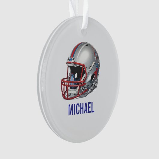 Inspirational Motivational Football Helmet Name Ornament (voorkant)
