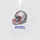 Inspirational Motivational Football Helmet Name Ornament (achterkant)