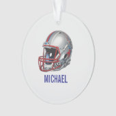 Inspirational Motivational Football Helmet Name Ornament (voorkant)
